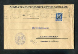 "DEUTSCHES REICH" 1925, Dienstmarke Mi. 108 EF Auf Dienstbrief Ex Staedt. Versicherungsamt Ludwigshafen (R0154) - Dienstzegels