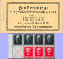 REICH 1927 - MH 24.1A Dünner Deckel / Carton Mince / Thin Cover - Markenheftchen / Carnet / Booklet ** - Hindenburg - Carnets & Se-tenant