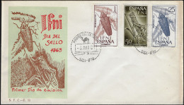 Ifni 1963 Y&T 174 à 176 Sur FDC. Insectes : Steraspis Speciosa Et Criquet Pèlerin (Schistocerca Gregaria). Dromadaire - Coléoptères