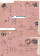 RSI Fascetti C.50 Isolato A.R. Genova / Imperia Marzo/luglio 1944 Lotto #5 Pezzi Con Varietà Tipografiche - Oblitérés