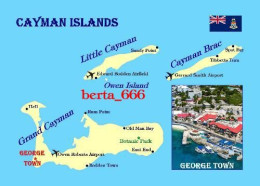 Cayman Islands Map New Postcard * Carte Geographique * Landkarte - Caïman (Iles)