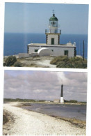 2 POSTCARDS PUBLISHED IN  AUSTRALA   WORLD LIGHT HOUSES  GREECE SANTORINI AKROTINI, ESTONIA  SORVE - Lighthouses