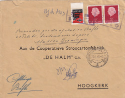 Spoorzegel 25 Cent   Op Envelop Baflo Via Groningen Station (openbalk 22 Feb 1965) Naar Hoogkerk - Brieven En Documenten