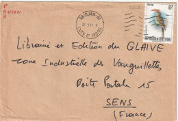 198 COTE D'IVOIRE LETTRE POUR LA FRANCE AFFRANCHIE N°565b OBLITERE ABIDJAN 22  9  81 - Costa De Marfil (1960-...)