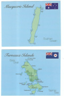 2 POSTCARDS PUBLISHED IN  AUSTRALA   MAPS AUTRALIAN ISLANDS  FURNEAUX AND MAQUARIE  ISLANDS - Maps