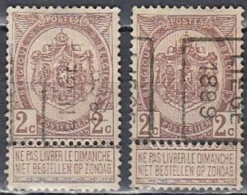 250 Voorafstempeling Op Nr 55 - LIEGE 1899 - Positie A & B - Rolstempels 1894-99