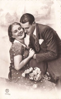 FANTAISIE - Couple - Heureux Anniversaire - Maria - Achille - Carte Postale Ancienne - Autres & Non Classés