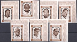 Fujeira 1969, Int. Human Right Year, MLK, Kennedy, Churchill, Pope Paul IV, De Gaulle, 7val IMPERFORATED - Fujeira