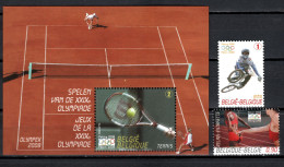 Belgium 2008 Olympic Games Beijing, Cycling, Tennis Etc. Set Of 2 + S/s MNH - Zomer 2008: Peking