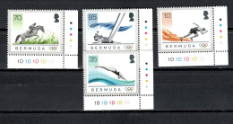 Bermuda 2008 Olympic Games Beijing, Swimming, Equestrian, Sailing Etc. Set Of 4 MNH - Sommer 2008: Peking