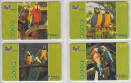 CHINA 2003 BIRD PARROT SET OF 4 CARDS - Papegaaien & Parkieten