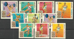 Fujeira 1969, Olympic Games In Munich 1972, Gold Overp. 10val IMPERFORATED - Atletismo
