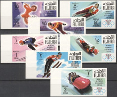 Fujeira 1968, Olympic Games, Grenoble, Skiing, Skating, 7val IMPERFORATED - Ski