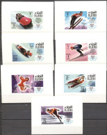 Fujeira 1968, Olympic Games, Grenoble, Skiing, Skating, 7Blocks IMPERFORATED - Patinaje Artístico