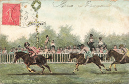 FANTAISIES - Bébés - Des Bébés Faisant La Course Sur Des Chevaux - Les Courses - L'arrivée - Carte Postale Ancienne - Bébés