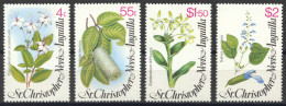 St Christopher, Nevis And Anguilla, 1980, Flowers, Flora, Nature, MNH, Michel 388-391 - San Cristóbal Y Nieves - Anguilla (...-1980)