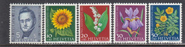 Switzerland 1961 - Pro Juventute: Flowers, Mi-Nr. 742/46, MNH** - Unused Stamps