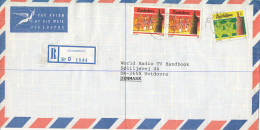 Zimbabwe Registered Air Mail Cover Sent To Denmark 2-2-1987 - Zimbabwe (1980-...)