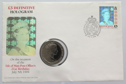 ISLE OF MAN CROWN 1989 HOLOGRAM NUMISBRIEF STATIONERY #bs18 0217 - Isla Man