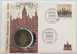 GERMANY BRD MEDAL HANNOVER 1991 NUMISBRIEF STATIONERY #bs18 0225 - Otros & Sin Clasificación