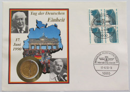 GERMANY BRD MEDAL 1990 TAG DER DEUTSCHEN EINHEIT NUMISBRIEF STATIONERY #bs18 0243 - Autres & Non Classés
