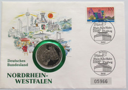 GERMANY BRD MEDAL NORDRHEIN WESTFALEN 1990 NUMISBRIEF STATIONERY #bs18 0231 - Andere & Zonder Classificatie