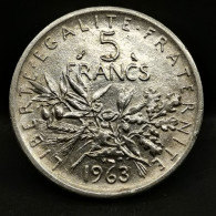 5 FRANCS SEMEUSE ARGENT 1963 FRANCE / SILVER (réf 1/3) - 5 Francs
