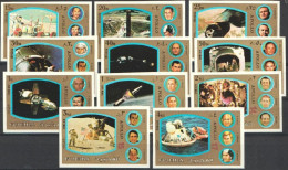 Fujeira 1972, Space, Apollo 17, 11val IMPERFORATED - Fujeira