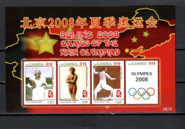 Gambia 2008 Olympic Games Beijing, Fencing Sheetlet MNH - Verano 2008: Pékin