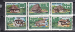 Romania 1989 - Traditional Architecture, Mi-Nr. 4524/29, MNH** - Unused Stamps