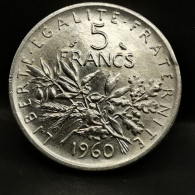 5 FRANCS SEMEUSE ARGENT 1960 FRANCE / SILVER (réf 1/2) - 5 Francs