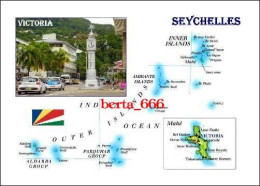 Seychelles Country Map New Postcard * Carte Geographique * Landkarte - Seychellen