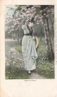 PUBLICITE - Chocolat Vinay - Sous Les Fleurs - Femme - Seule - Forêt - Série III - N 3 - Carte Postale Ancienne - Werbepostkarten