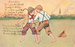 ILLUSTRATEURS - NON SIGNES - Deux Garçons En Train De Se Battre - Carte Postale Ancienne - Sin Clasificación