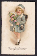 Zum Ersten Schulgang Die Besten Gluckwunsche / Postcard Circulated, 2 Scan - Einschulung