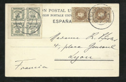 CPA P.Z. 10204 La Catedral Espagne Carte Postale Tolède Le 06 Mai 1906 Pour Lyon Avec Les N°140 Et 212 En Paire  B/TB - Covers & Documents