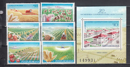 Romania 1982 - 20 Years Of Mechanized Farming, Mi-Nr. 3873/78+Bl. 189, MNH** - Ongebruikt