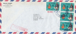 Haiti Air Mail Cover Sent To Express To Denmark - Haití