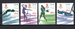 Israel 2008 Olympic Games Beijing, Tennis, Sailing, Swimming Etc. Set Of 4 MNH - Ete 2008: Pékin