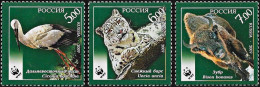 Russia 2007, WWF Rare Animals Bird Mammals - 3 V. MNH - Ungebraucht