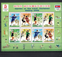 North Korea 2008 Olympic Games Beijing, Football Soccer, Basketball, Tennis, Table Tennis Sheetlet MNH - Zomer 2008: Peking