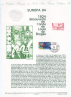 - Document Premier Jour EUROPA 94 - 1924 Découverte De L'onde De Louis De Broglie - STRASBOURG 30.4.1994 - - 1994