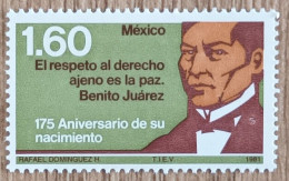 Mexique - YT N°925 - Président Benito Juarez - 1981 - Neuf - Mexiko