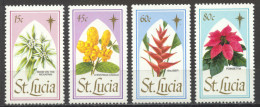 St Lucia, 1988, Christmas, Flowers, Flora, Nature, MNH, Michel 937-940 - St.Lucie (1979-...)