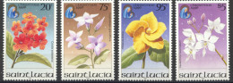 St Lucia, 1996, Christmas, Flowers, Blossoms, Flora, Nature, MNH, Michel 1071-1074 - St.Lucie (1979-...)