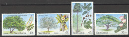 St Lucia, 1984, Trees, Seeds, Nature, MNH, Michel 648-651 - St.Lucie (1979-...)