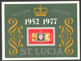 St Lucia, 1977, Silver Jubilee Queen Elizabeth II, Royal, MNH, Michel Block 11 - St.Lucia (...-1978)