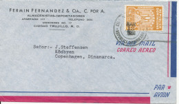 Dominican Air Mail Cover Sent To Denmark Ciudad Trujillo 13-3-1959 Single Stamped - Dominican Republic