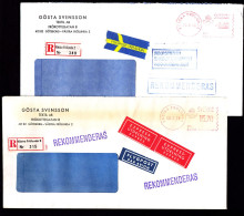 Svezia, Gosta Svensson Textil AB, Vastra Frolunda, 5 Tariffe, Tessili,a.m.,ema,meter,freistempel (abcDZ) (7 Buste,3 Scan - Vignette [ATM]