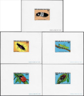 Mali 1978 Y&T 311 à 315 Feuillets De Luxe. Insectes, Criquet, Et Coléoptères : Demestre, Carabe, Coccinelle Et Goliath - Beetles